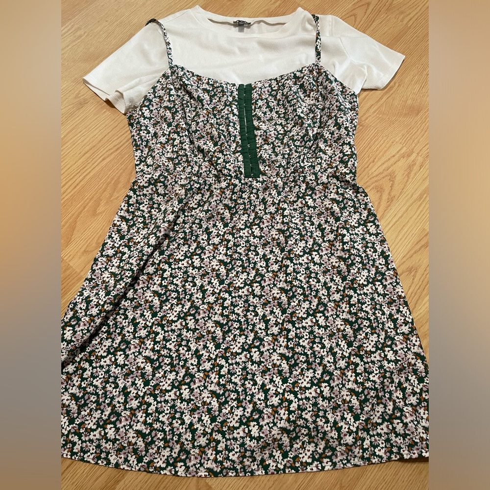 Lily Rose Green and White Floral Dress